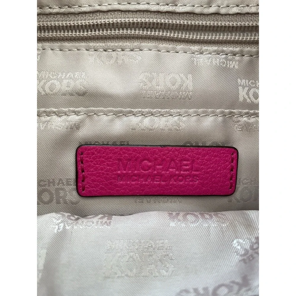 Michael Kors Austin Hot Pink Pebbled Leather Large Shoulder Bag Hobo MSRP$348